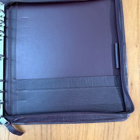 Franklin Quest Planner Brown Reddish Pebbled Leather Full Zip Large - Picture 9 of 16